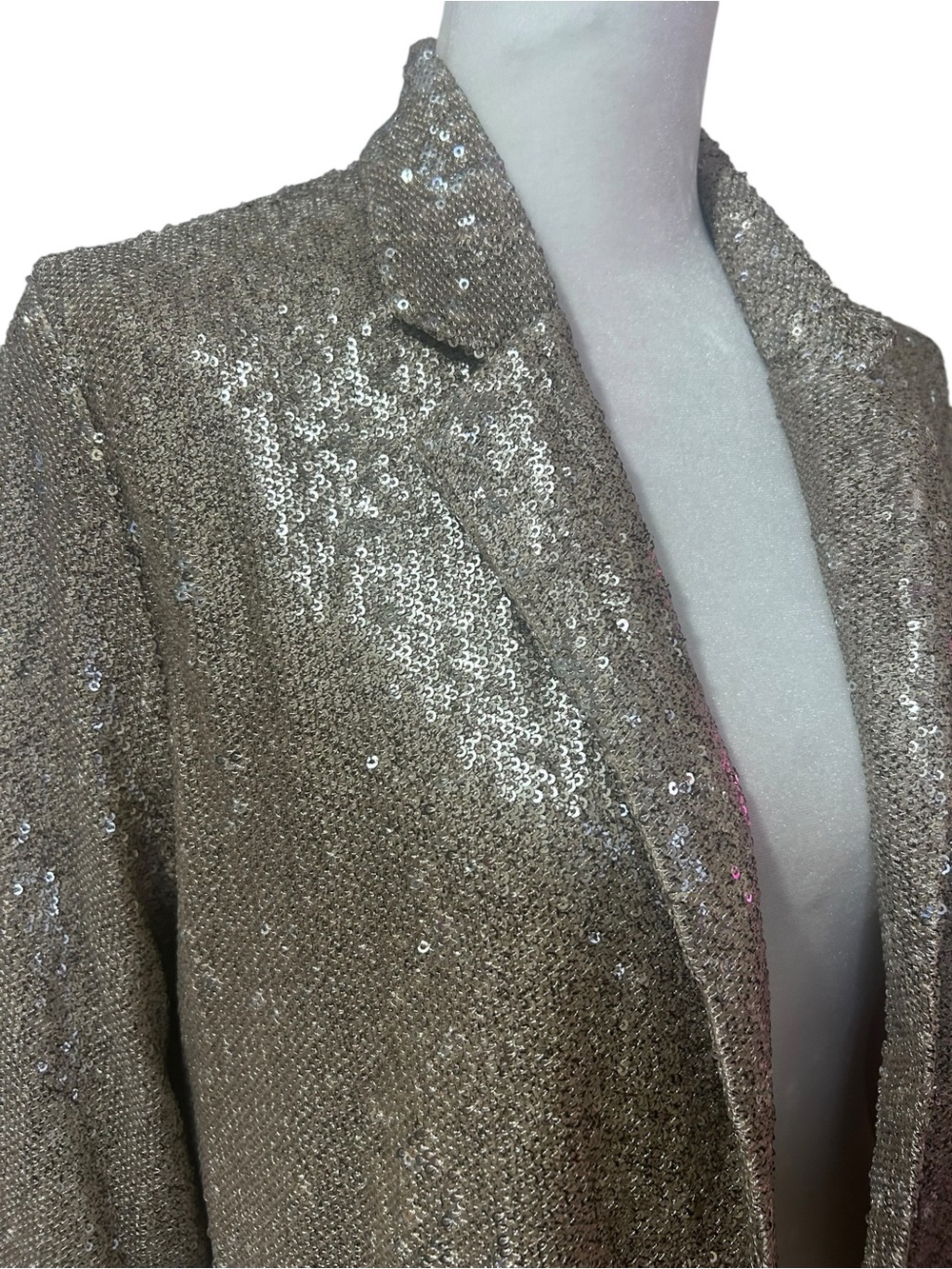 ✨ Anthropologie Saltwater Luxe Silver Sequin Blazer | Glam Party Jacket